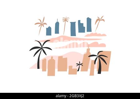 Hand drawn vector abstract stock graphic icon illustrations elements collection set with simple city urban cityscape creator isolated on white Stock Vector