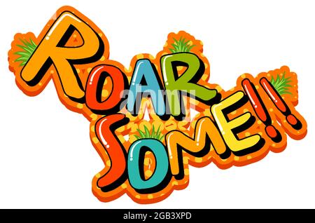 Roarsome font banner on white background Vector Image