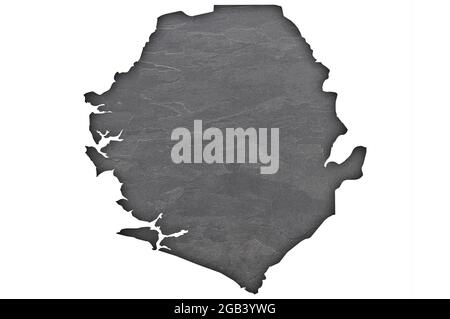 Map of Sierra Leone on dark slate Stock Photo - Alamy