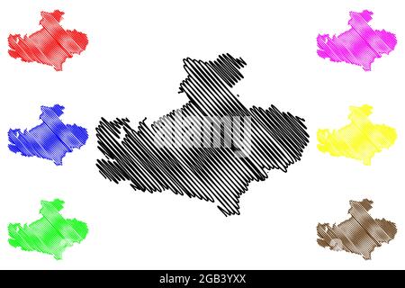 Avellino province (Italy, Italian Republic, Campania region) map vector illustration, scribble sketch Province of Avellino map Stock Vector