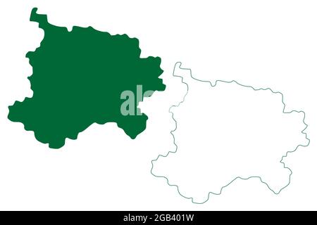 Adilabad district (Telangana State, Republic of India) map vector ...