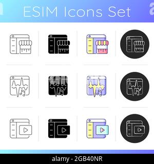 Online platforms icons set Stock Vector