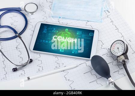 Tablet pc and doctor tools Stock Photo