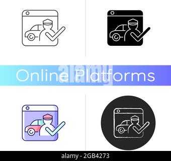 Ride-hailing platforms icon Stock Vector