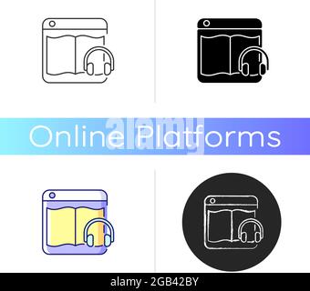 Audiobook online platforms icon Stock Vector