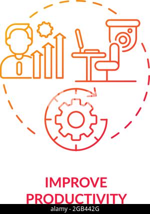 Improve productivity red concept icon Stock Vector
