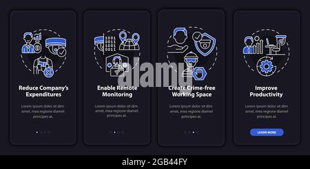 Security for business onboarding mobile app page screen Stock Vector