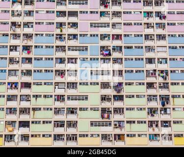 HONG KONG - 10TH APRIL 2017: Colourful facades and architecture in Kowloon, Hong Kong Stock Photo