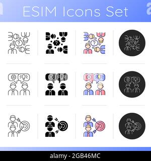 Team working icons set Stock Vector