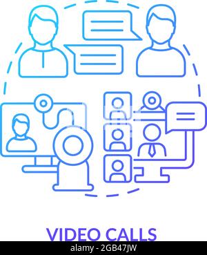 Video call blue gradient concept icon Stock Vector