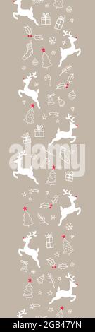 Beautiful christmas doodles seamless pattern - hand drawn and detailed, great for christmas textiles, banners, wrappers, wallpapers - vector surface d Stock Vector