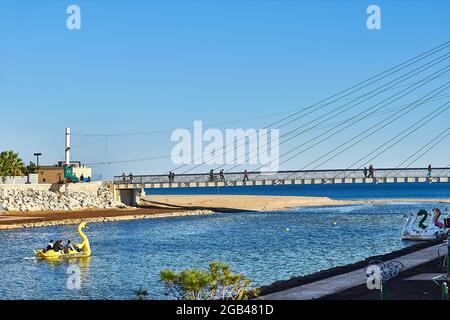 Bridge of the Spanish Navy. Fuengirola River, on the Costa del Sol, Andalusia, Spain. Stock Photo