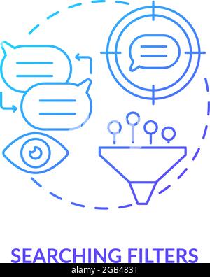 Searching filter blue gradient concept icon Stock Vector