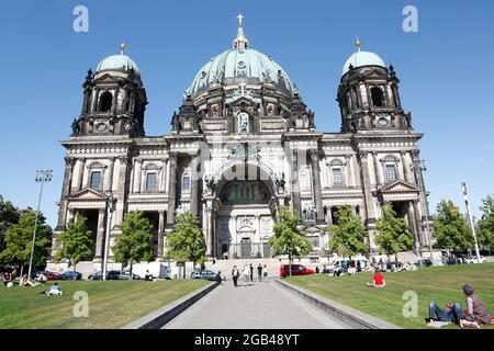 Beautiful view of the historic Berlin Cathedral (Berliner Dom) on the famous Museumsinsel (Museum Island) - Europe Stock Photo