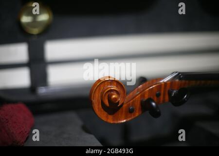 Violin and Violin Case Stock Photo