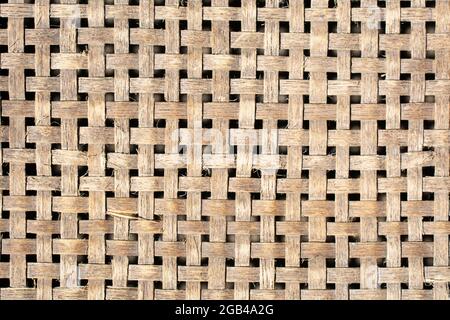 Wood grain background Bamboo art. Texture background of bamboo basketry Stock Photo