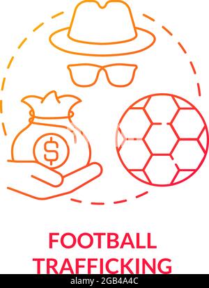Football trafficking red concept icon Stock Vector