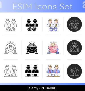 Collective work icons set Stock Vector