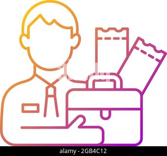 Lottery agent gradient linear vector icon Stock Vector