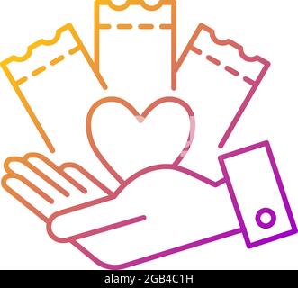 Charitable lottery game gradient linear vector icon Stock Vector