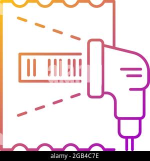Lottery ticket scanner gradient linear vector icon Stock Vector