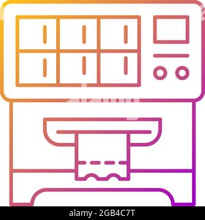 Lottery ticket vending machine gradient linear vector icon Stock Vector