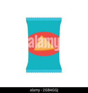 Pack of chips dropped into cheese sauce Stock Vector