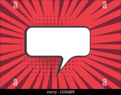 Empty cartoon black and white cloud, red speech bubble. Stock Stock Vector