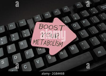 Inspiration showing sign Boost Your Metabolism. Business concept body process uses to make and burn energy from food Typing Hospital Records And Stock Photo