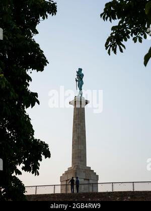 Belgrade, Serbia -  July 27, 2021: Victor monument at Kalemegdan fortress ,Belgrade Serbia Stock Photo