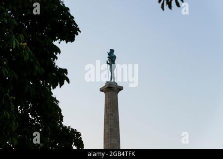 Belgrade, Serbia -  July 27, 2021: Victor monument at Kalemegdan fortress ,Belgrade Serbia Stock Photo