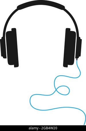 stereo headphones symbol or icon isolated on white background, vector illustration Stock Vector