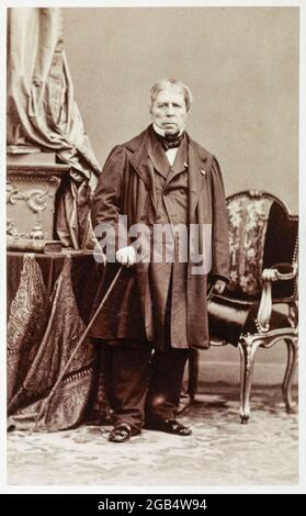 Jean Auguste Dominique Ingres (1780-1867), French Neoclassical painter, portrait photograph by Disderi, 1860-1890 Stock Photo