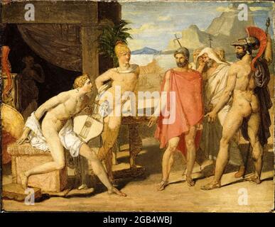 Jean Auguste Dominique Ingres, Achilles Receiving in his Tent the Envoys of Agamemnon, painting, 1801 Stock Photo