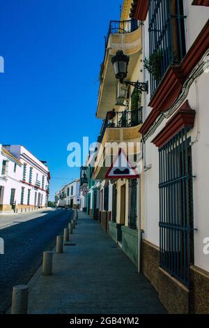 Carmona Spain July 31, 2021 Urban landscape of Carmona called The Bright Star of Europe, the town shows a typical narrow and meandering Arabic layout Stock Photo