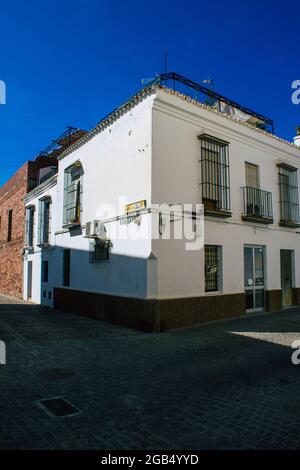 Carmona Spain July 31, 2021 Urban landscape of Carmona called The Bright Star of Europe, the town shows a typical narrow and meandering Arabic layout Stock Photo