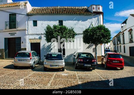 Carmona Spain July 31, 2021 Urban landscape of Carmona called The Bright Star of Europe, the town shows a typical narrow and meandering Arabic layout Stock Photo