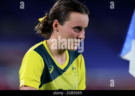 Tokyo, Japan, 2 August, 2021. Hayley Raso of Team Australia looks on during the Women's football Semifinal match between Australia and Sweden on Day 10 of the Tokyo 2020 Olympic Games. Credit: Pete Dovgan/Speed Media/Alamy Live News Stock Photo