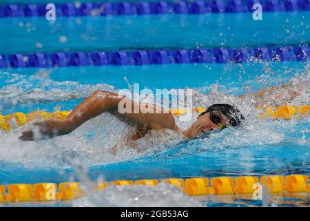 Tokyo, Kanto, Japan. 1st Aug, 2021. Robert Finke (USA) competes in the men's 1500m freestyle final during the Tokyo 2020 Olympic Summer Games at Tokyo Aquatics Centre. (Credit Image: © David McIntyre/ZUMA Press Wire) Stock Photo