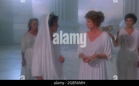 Harry Hamlin as Perseus, Maggie Smith as Thetis, Burgess Meredith