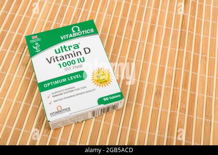 Box Of Vitabiotics Vitamin D 3 Tablets Called The Sunshine Vit D Is Important In The Diet Severe Lack Of Sunlight Lockdown May Cause Deficiency Stock Photo Alamy