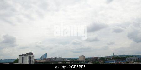 Covington and Newport KentuckySeen From the Brent Spence Bridge Stock Photo