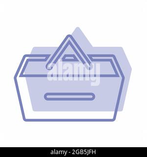 Lunch Basket - Twins Style - Can be used in web and mobile.design element of design tools.designer equipment.Editable stroke Stock Vector
