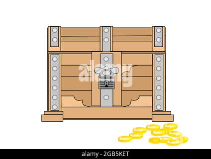 treasure chest isolated on white background Stock Vector