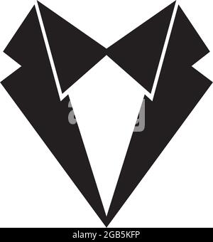 Tuxedo with bowtie logo design vector template Stock Vector
