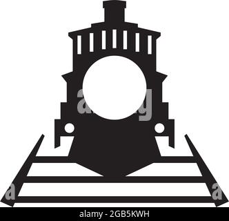 Railway train logo design vector template Stock Vector
