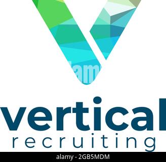 Polygonal V letter logo design vector template Stock Vector