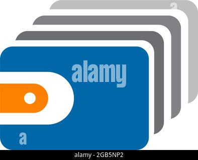 Digital wallet logo design vector template Stock Vector