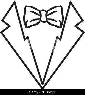 Tuxedo with bowtie logo design vector template Stock Vector