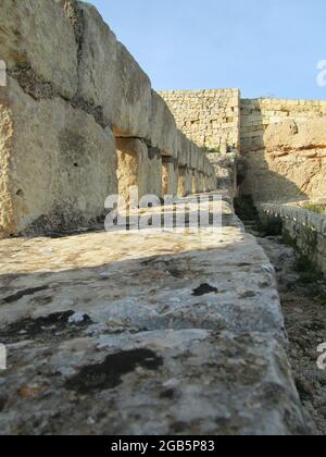 RABAT, MALTA - Feb 27, 2011: A part of the Great Wall of Malta, a defensive fortified wall with bastions Stock Photo
